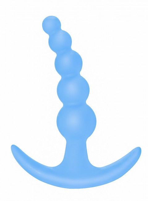 Голубая анальная пробка Bubbles Anal Plug - 11,5 см., Lola toys