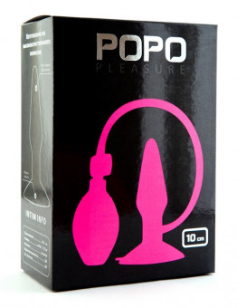 Надувная анальная втулка POPO Pleasure розового цвета - 10 см., POPO Pleasure