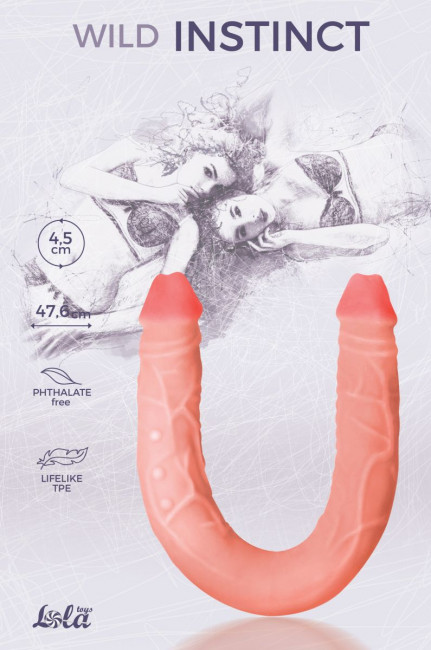 Двусторонний фаллоимитатор Wild Instinct - 47,6 см., Lola toys Двусторонний фаллоимитатор Wild Instinct - 47,6 см., Lola toys