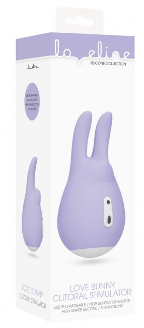 Фиолетовый клиторальный стимулятор Love Bunny - 9,4 см.