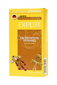 Золотистые презервативы Expert "Расхититель гробниц" - 12 шт., Expert