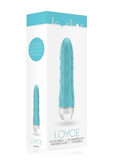 Бирюзовый вибратор Loyce с шишечками по всей длине - 14,8 см., Shots Media BV