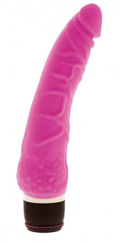Розовый вибратор-реалистик с венками PURRFECT SILICONE CLASSIC 7.1INCH PINK  - 18 см., Dream Toys