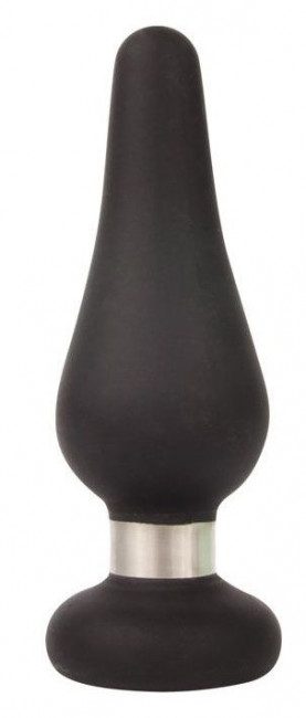 Черная конусовидная анальная пробка - 11,5 см., Bior toys