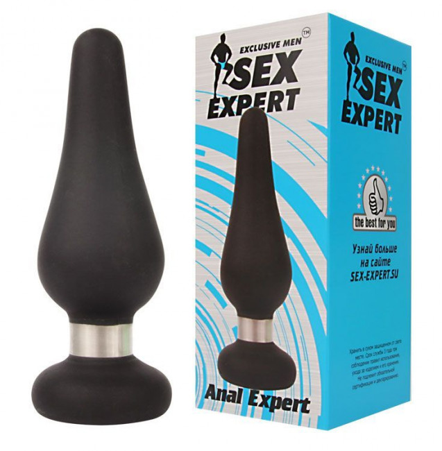 Черная конусовидная анальная пробка - 11,5 см., Bior toys