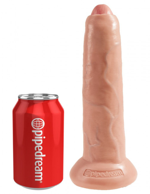 Телесный необрезанный фаллоимитатор на присоске 9" Uncut Cock - 25,4 см., Pipedream