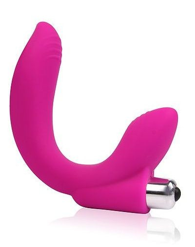 Розовый U-образный вибромассажер Сosmo - 19 см., Bior toys