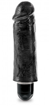 Чёрный вибратор-реалистик 5" Vibrating Stiffy - 16,5 см., Pipedream