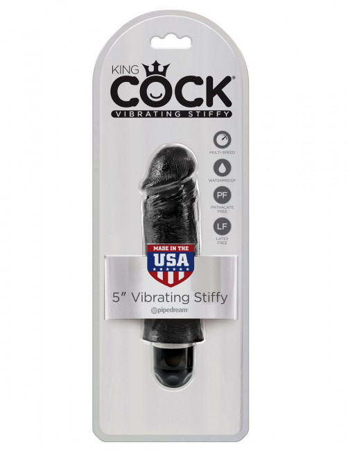 Чёрный вибратор-реалистик 5" Vibrating Stiffy - 16,5 см., Pipedream Чёрный вибратор-реалистик 5" Vibrating Stiffy - 16,5 см., Pipedream