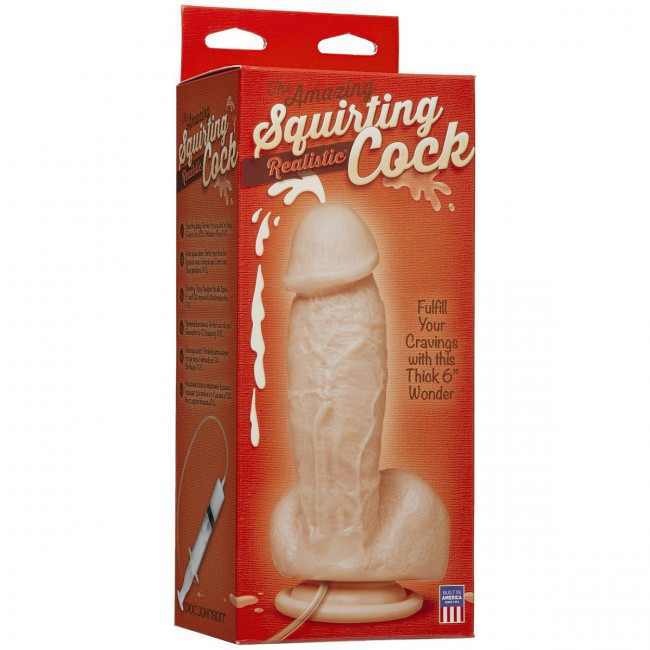 Фаллоимитатор с имитацией семяизвержения The Amazing Squirting Realistic Cock - 18,8 см., Doc Johnson