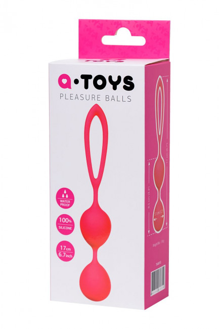 Ярко-розовые вагинальные шарики с петелькой, A-toys Ярко-розовые вагинальные шарики с петелькой, A-toys