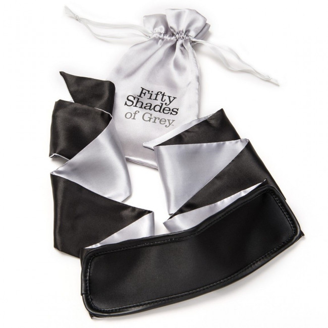 Черно-серая повязка на глаза Satin Deluxe Blindfold, Fifty Shades of Grey