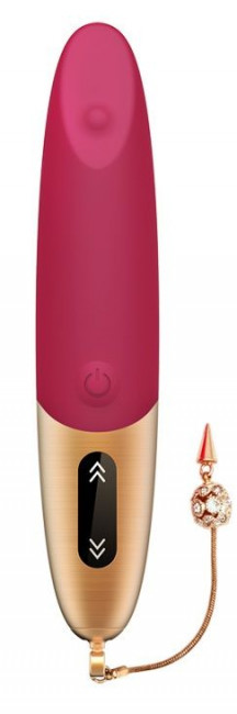 Малиновый вибромассажер DYSIS BRIGHT - 12,6 см.
