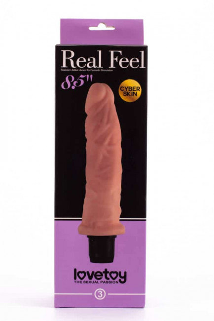 Телесный вибратор-реалистик с богатым рельефом Real Feel - 21,6 см.
