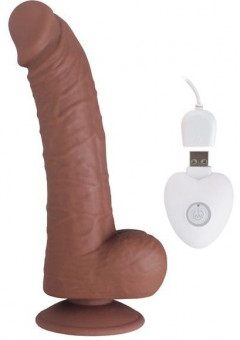 Коричневый вибратор SEDUCER 20 Function Passionate Lust - 22,5 см.