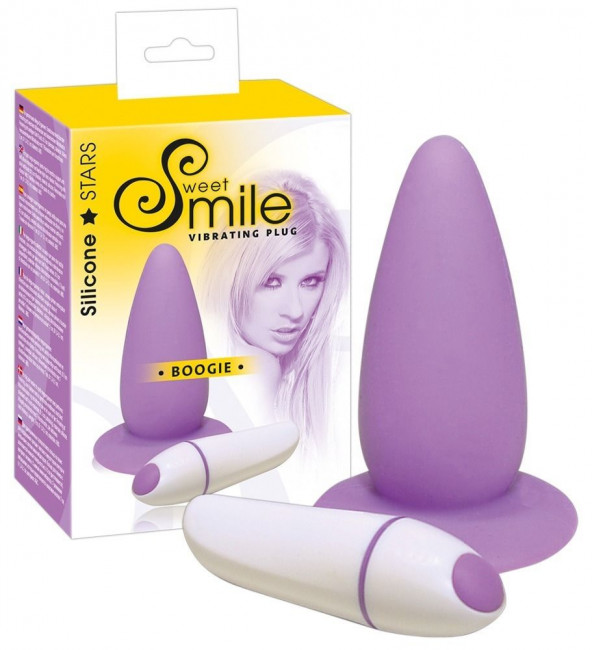 Фиолетовая анальная вибровтулка Smile - 10 см., Orion