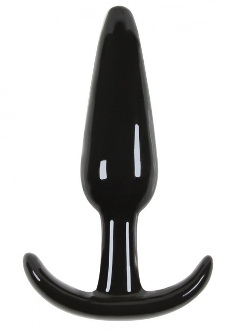 Гладкая черная анальная пробка Jelly Rancher T-Plug Smooth - 10,9 см., NS Novelties
