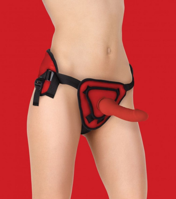 Красный страпон Deluxe Silicone Strap On 8 Inch - 20,5 см., Shots Media BV Красный страпон Deluxe Silicone Strap On 8 Inch - 20,5 см., Shots Media BV