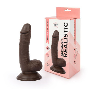Коричневый реалистичный фаллоимитатор Erowoman, Bior toys