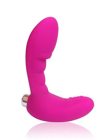 Розовый вибромассажер Сosmo с отростком - 9 см., Bior toys