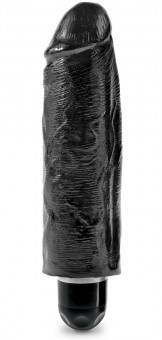 Чёрный вибратор-реалистик 6" Vibrating Stiffy - 17,8 см., Pipedream