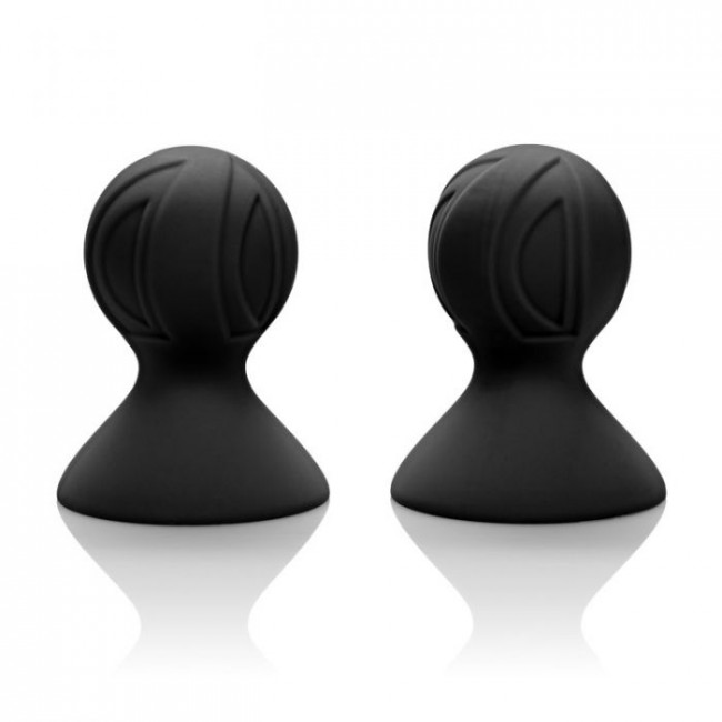 Чёрные насадки-присоски на соски Nipple Play Silicone Pro Nipple Suckers, California Exotic Novelties