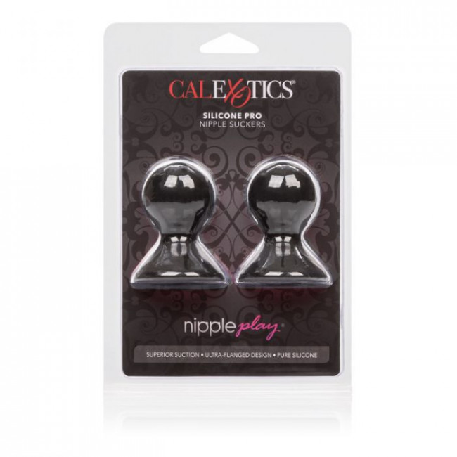 Чёрные насадки-присоски на соски Nipple Play Silicone Pro Nipple Suckers, California Exotic Novelties