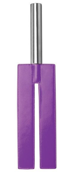 Фиолетовая П-образная шлёпалка Leather Slit Paddle - 35 см., Shots Media BV