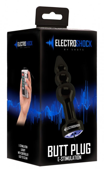 Темно-серая анальная пробка с электростимуляцией  E-Stim - 11,2 см., Shots Media BV