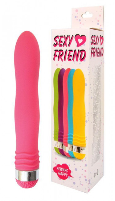Розовый эргономичный вибратор Sexy Friend - 17,5 см., Bior toys