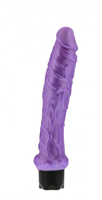 Большой фиолетовый вибратор-реалистик с крупными венами PEARL SHINE 10 VIBRATOR - 25,4 см., NMC