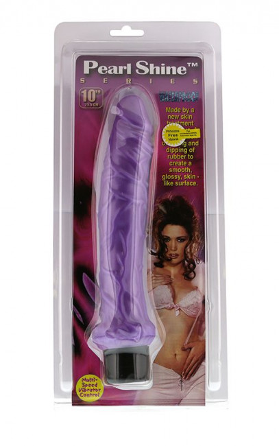 Большой фиолетовый вибратор-реалистик с крупными венами PEARL SHINE 10 VIBRATOR - 25,4 см., NMC