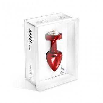 Красный алюминиевый плаг Anni R Butterfly Red T1 Crystal с кристаллом крестообразной формы - 6 см., DIOGOL
