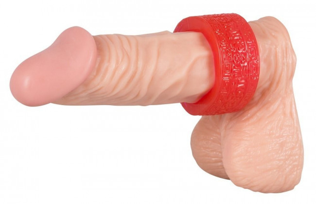 Широкое красное эрекционное кольцо Cock Ring Aztecs, Orion