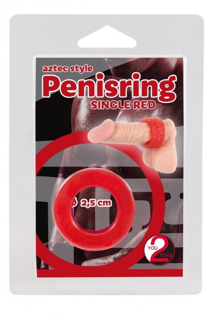 Широкое красное эрекционное кольцо Cock Ring Aztecs, Orion