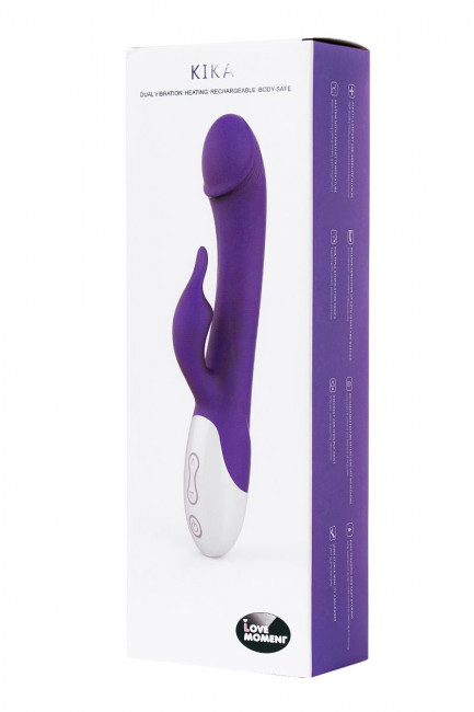 Фиолетовый вибратор LOVEMOMENT с подогревом - 21,5 см., LoveMoment
