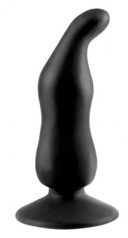 Черная силиконовая анальная втулка с тонким кончиком - 9,5 см., Bior toys