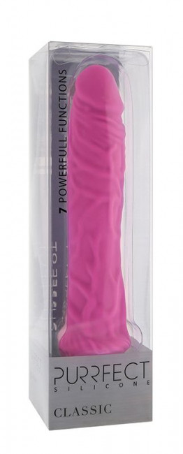 Розовый вибратор-реалистик PURRFECT SILICONE CLASSIC 8.5INCH PINK - 21,5 см., Dream Toys