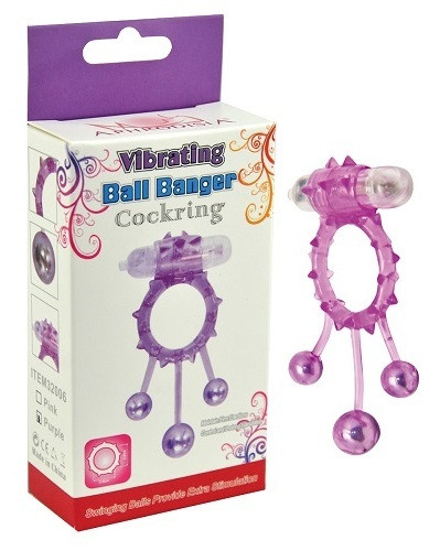 Розовое эрекционное виброкольцо Ball Banger Cock Ring с 3 утяжеляющими шариками, Howells Розовое эрекционное виброкольцо Ball Banger Cock Ring с 3 утяжеляющими шариками, Howells