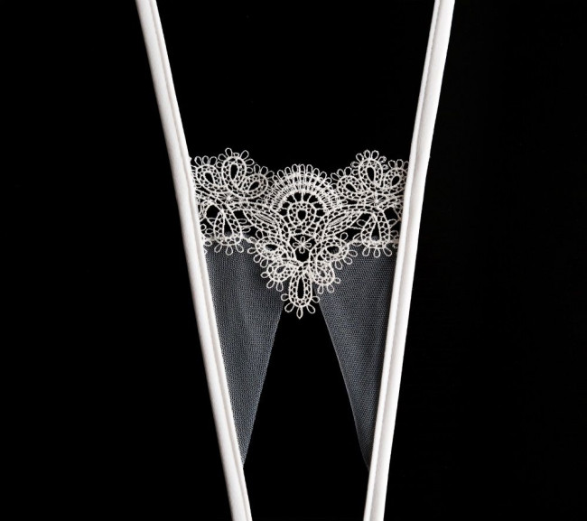 Открытые белые кружевные трусики Delicati pizzi, Dolce Piccante Lingerie