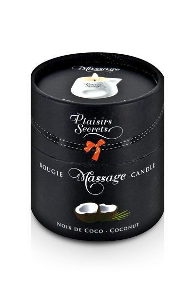Массажная свеча с ароматом кокоса Bougie de Massage Gourmande Coco - 80 мл., Plaisir Secret