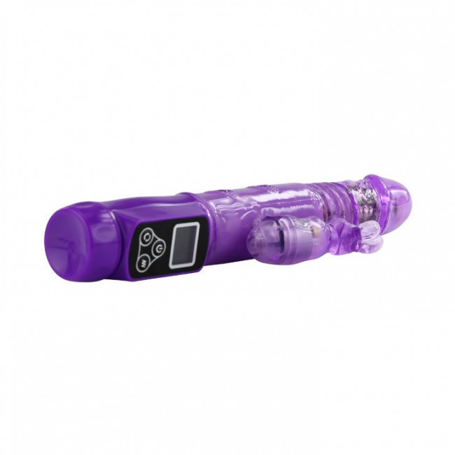 Фиолетовый вибратор Up and Down Love Doudse с ротацией - 22,4 см., Baile Фиолетовый вибратор Up and Down Love Doudse с ротацией - 22,4 см., Baile