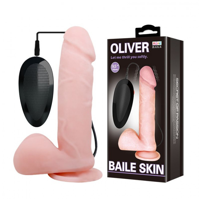 Телесный вибратор с присоской Oliver - 19,5 см., Baile