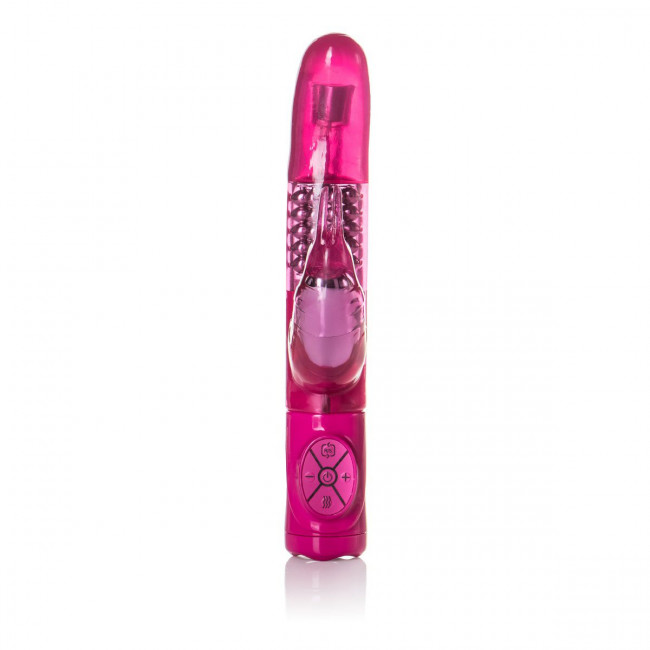 Розовый вибромассажер Advanced G Jack Rabbit  с клиторальным зайчиком - 18 см., California Exotic Novelties
