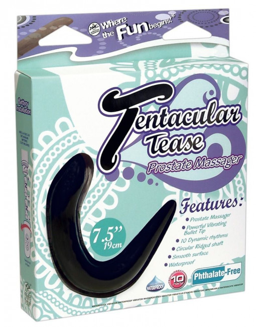 Чёрный вибростимулятор простаты Tentacular Tease, NMC
