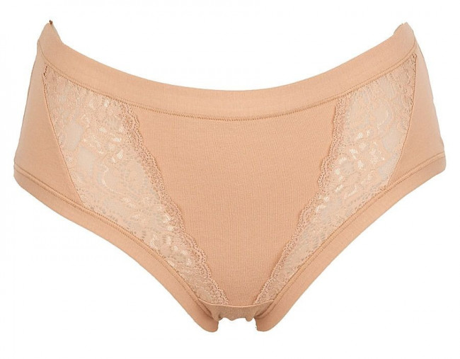 Набор из 2 пудровых трусиков-миди с кружевом Набор из 2 пудровых трусиков-миди с кружевом