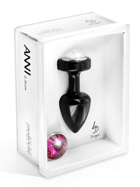 Чёрный анальный плаг Anni Magnet T1 Black cristal/fushia с 2 сменными кристаллами - 6 см., DIOGOL Чёрный анальный плаг Anni Magnet T1 Black cristal/fushia с 2 сменными кристаллами - 6 см., DIOGOL