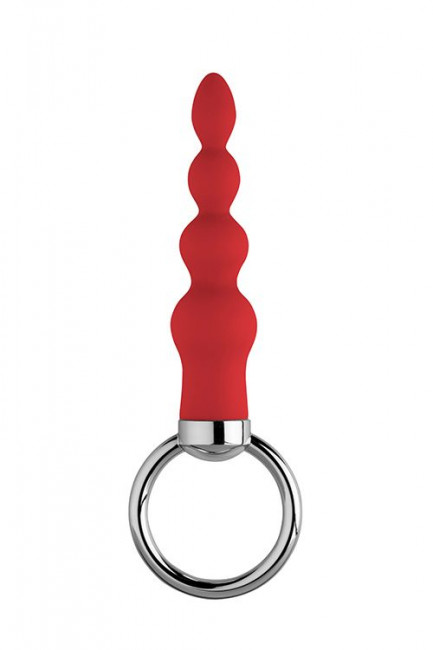 Красная анальная цепочка с колечком  BUTT O 3INCH BUTT PLUG, NMC