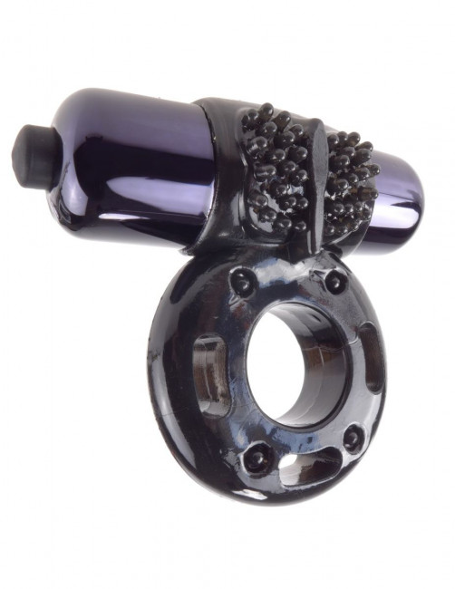 Чёрное эрекционное кольцо Vibrating Super Ring, Pipedream