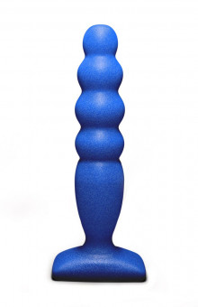 Синий анальный стимулятор Large Bubble Plug - 14,5 см., Lola toys
